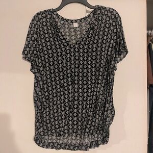 Black and white blouse top